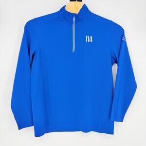 Sport Tek TVA Logo Quarter Zip Pullover Men's Large Blue Long Sleeve Shirt